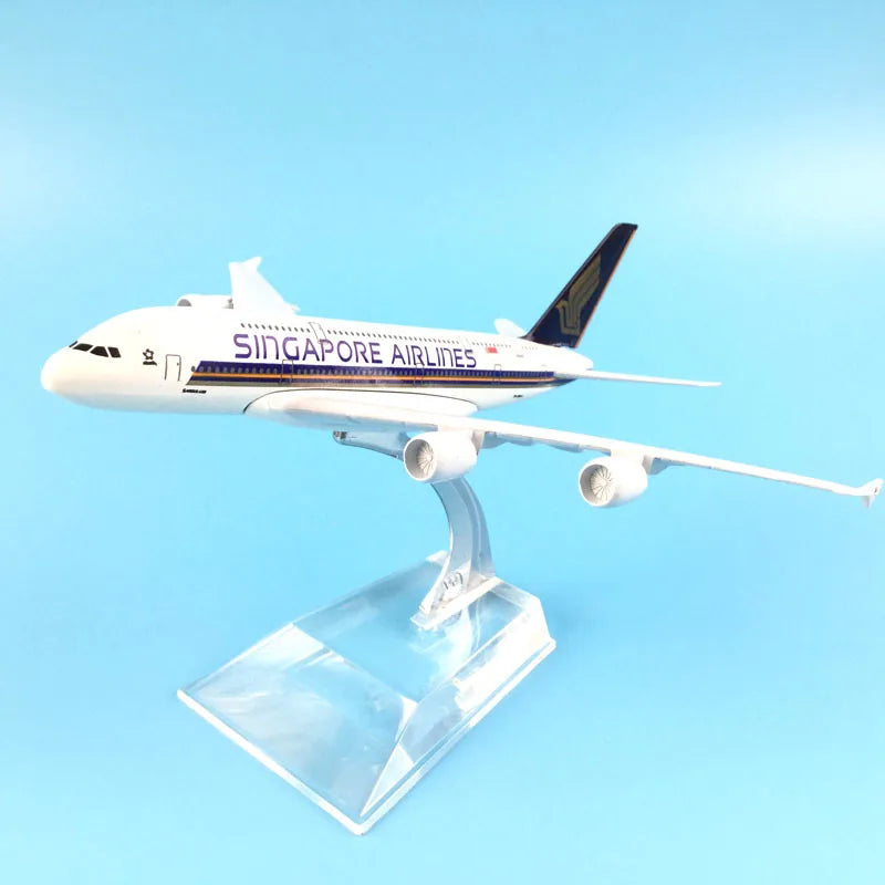 JASON TUTU 16cm Singapore Airways A380 Airbus Aircraft Model Planel Airplane Diecast Metal 1/400 Scale Planes