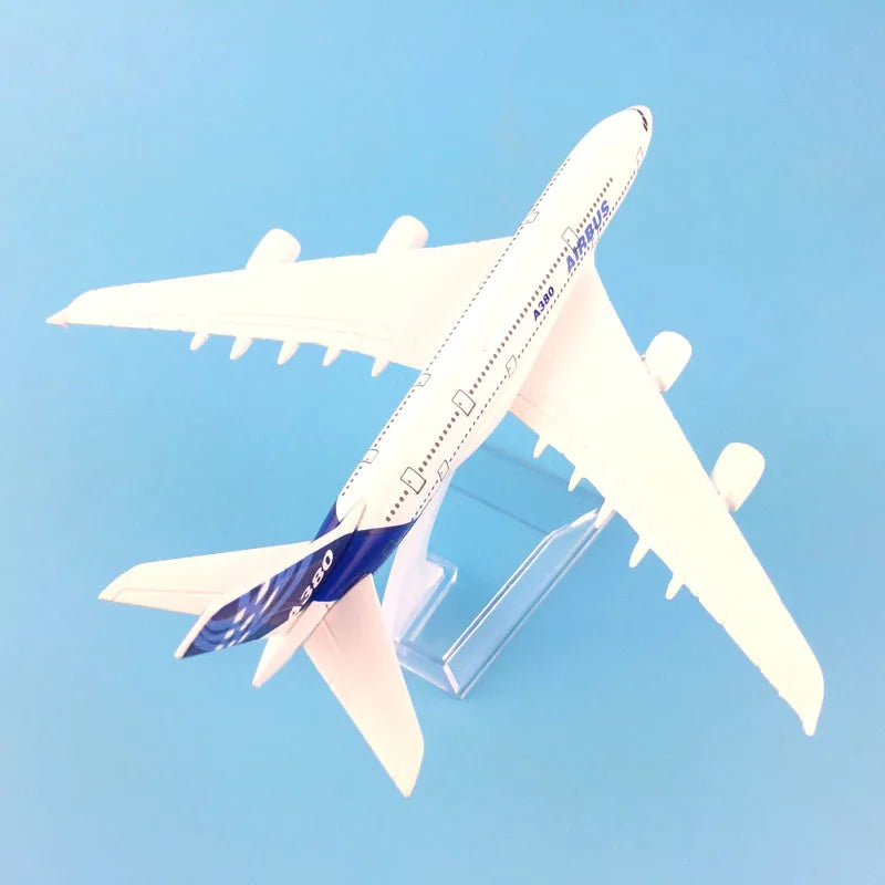 JASON TUTU 16cm Airbus A380 Plane Aircraft Model Airplane Diecast Metal 1/400 Scale Planes