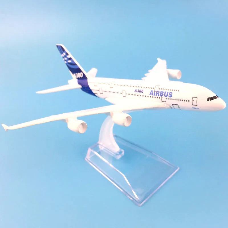 JASON TUTU 16cm Airbus A380 Plane Aircraft Model Airplane Diecast Metal 1/400 Scale Planes