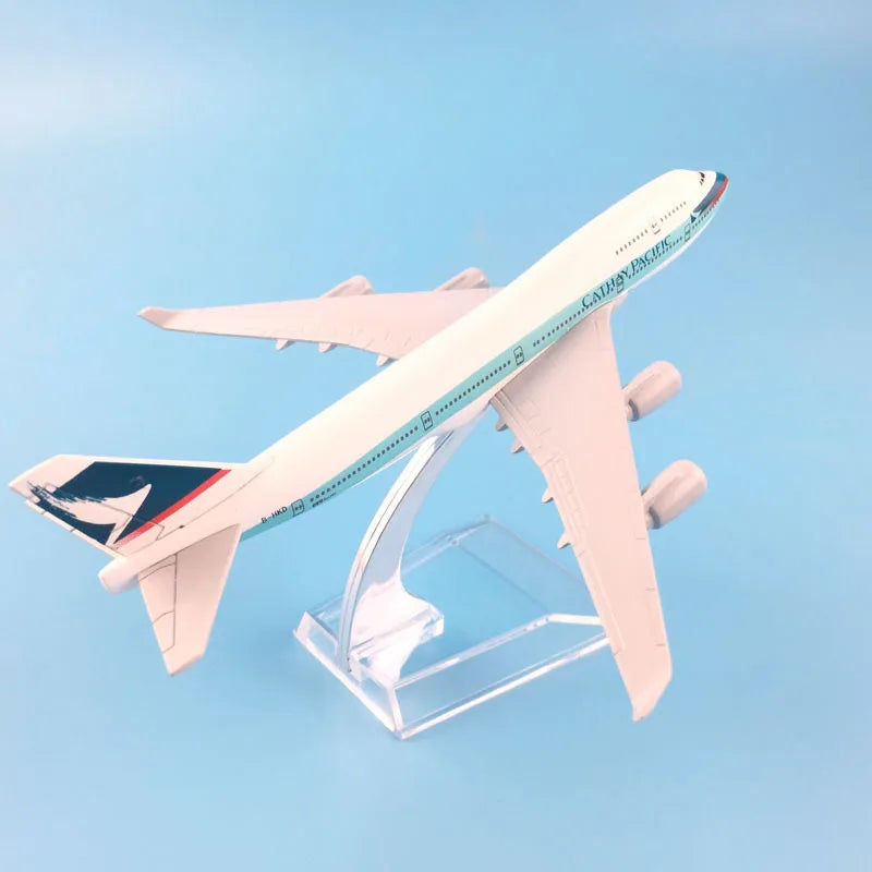 JASON TUTU 16cm Cathay Pacific B747 Model Airplane Diecast Metal 1/400 Scale Planes ﻿