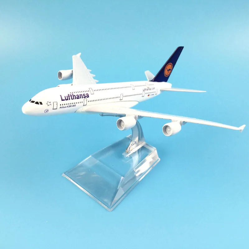 JASON TUTU 16cm Lufthansa Airbus 380 Aircraft Model Planel Airplane Diecast Metal 1/400 Scale Planes