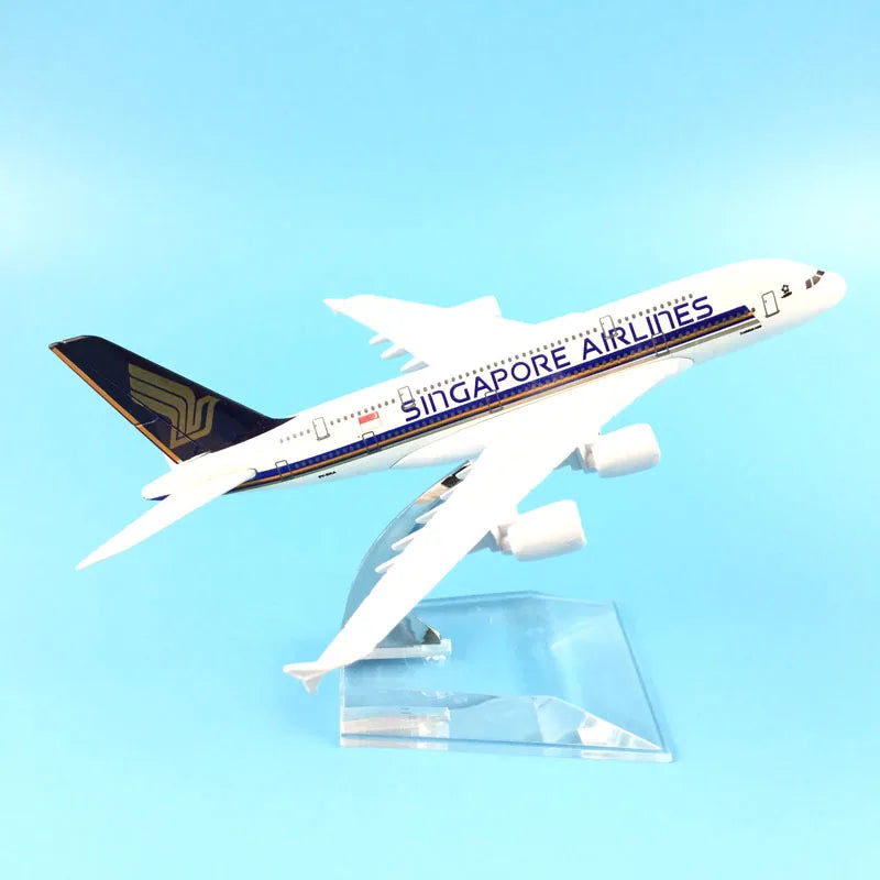 JASON TUTU 16cm Singapore Airways A380 Airbus Aircraft Model Planel Airplane Diecast Metal 1/400 Scale Planes