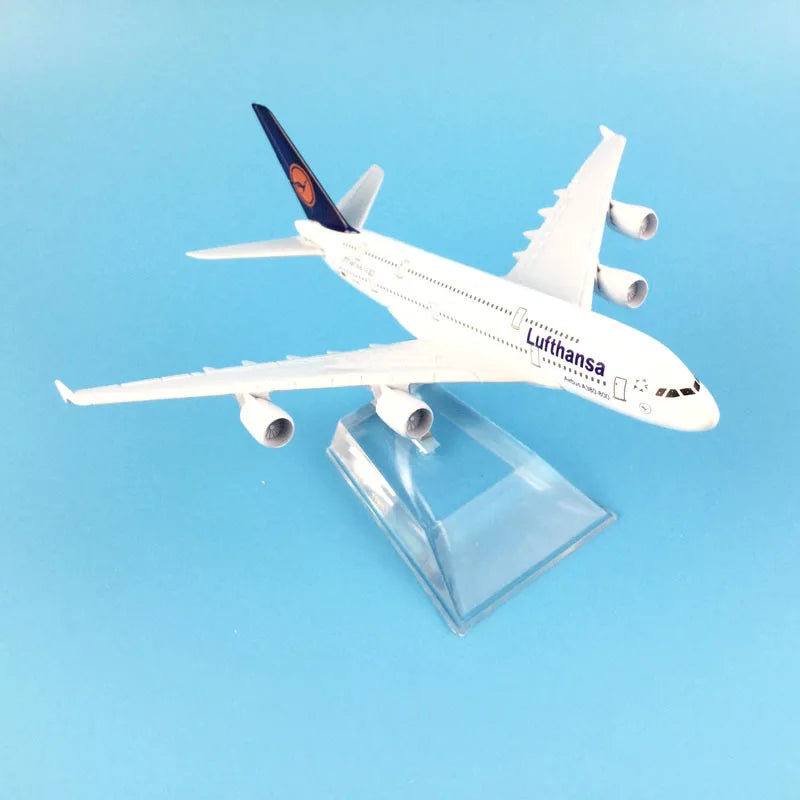 JASON TUTU 16cm Lufthansa Airbus 380 Aircraft Model Planel Airplane Diecast Metal 1/400 Scale Planes