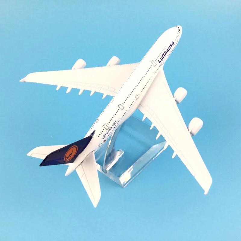 JASON TUTU 16cm Lufthansa Airbus 380 Aircraft Model Planel Airplane Diecast Metal 1/400 Scale Planes