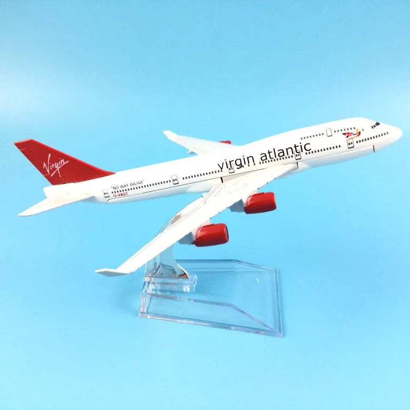 JASON TUTU 16cm Virgin Atlantic Boeing 747 Airplane Model Airplane Diecast Metal 1/400 Scale Planes