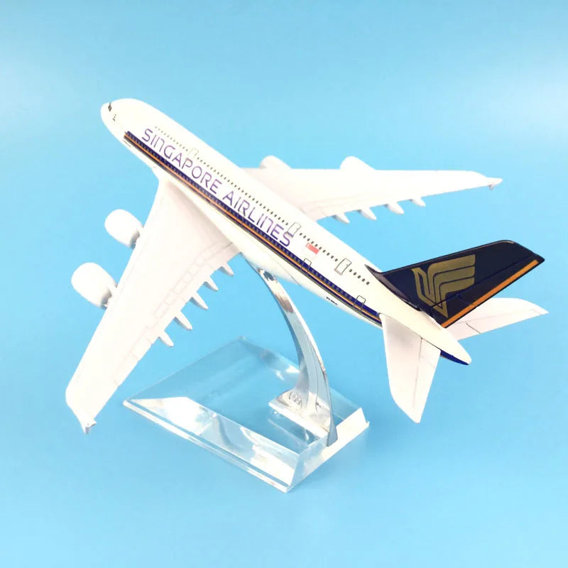 JASON TUTU 16cm Singapore Airways A380 Airbus Aircraft Model Planel Airplane Diecast Metal 1/400 Scale Planes