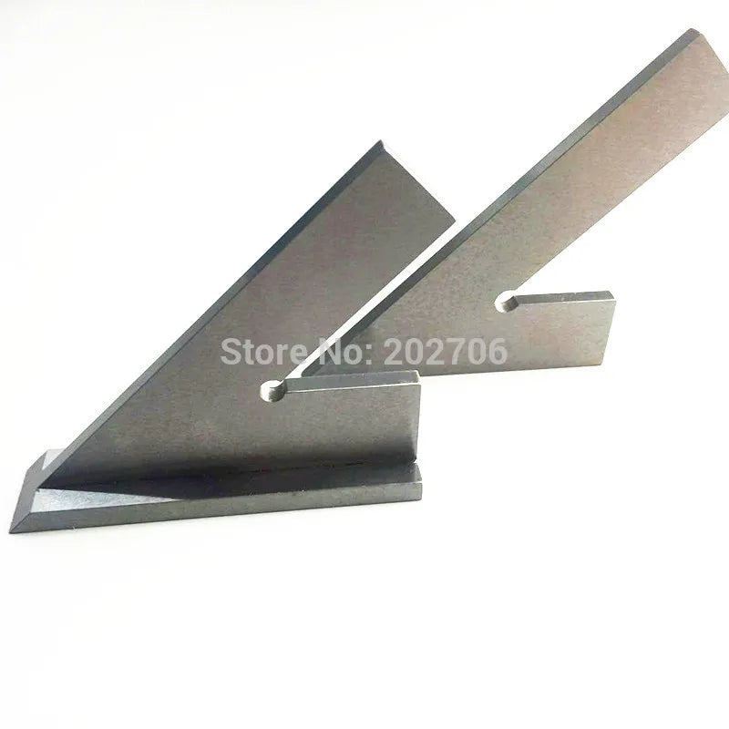 DNI875/2 100*70mm 120*80mm 200mm 45 Degree Square Ruler with Wide Base Steel 45 Degree Industrial Try Machinist Square with Base
