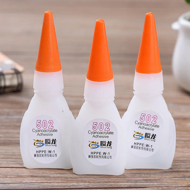 1pc 502 Super Liquid Glue Instant Quick-Drying Adhesive Strong Bond Leather Rubber Wood Metal Glass Toys Home Office Supplies