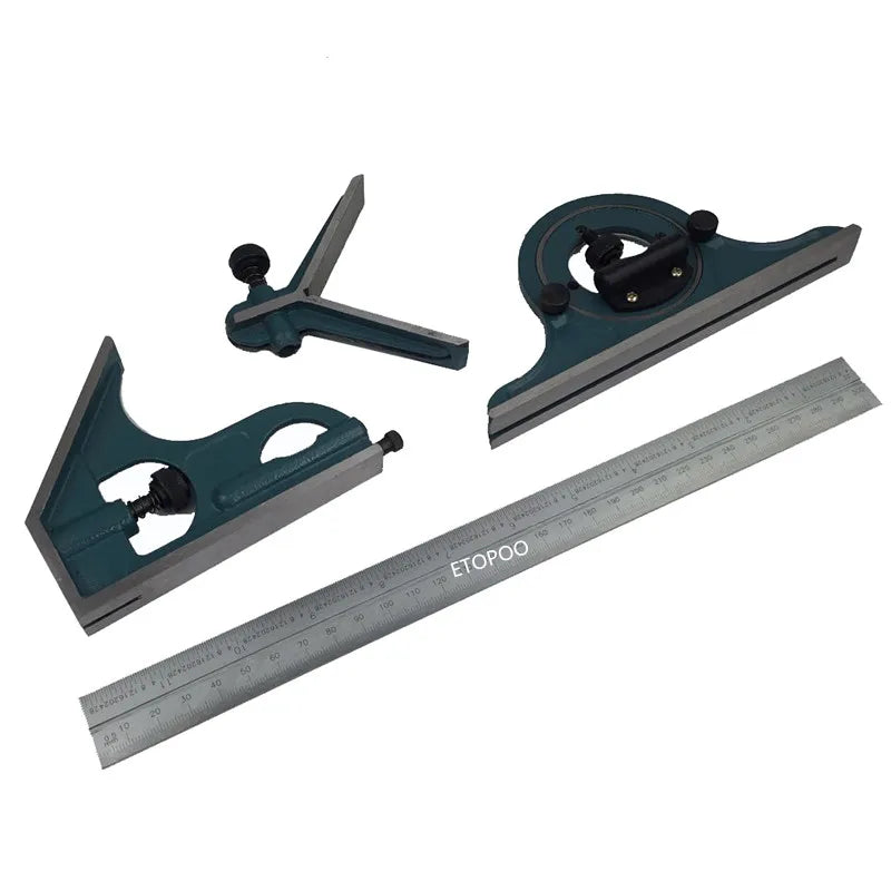 0-180 Degree Universal Level Protractor Combination Square Set Esquadro Right Angle Combination Square Protractor Ruler Set