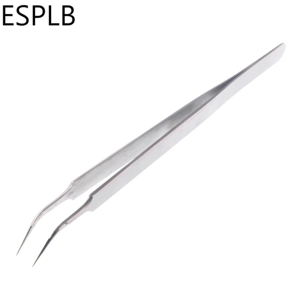 160mm Long Ultra Precision Stainless Steel Tweezers Industry Straight Curved Electronic Pointed Tweezers for Phone Repair