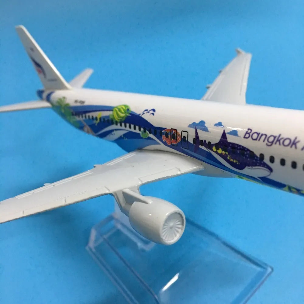 JASON TUTU 16cm Thai Bangkok Air Airbus 320  Airplane Model Airplane Diecast Metal 1/400 Scale Planes