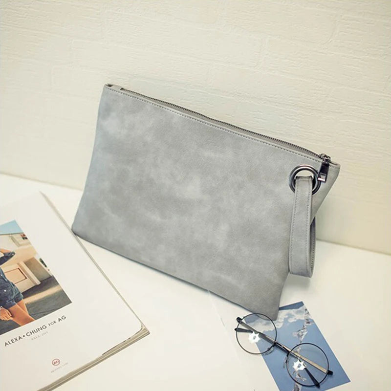 Fashion solid women's clutch bag leather women envelope bag clutch pu leather bag female Clutches sac Immediately shipping
