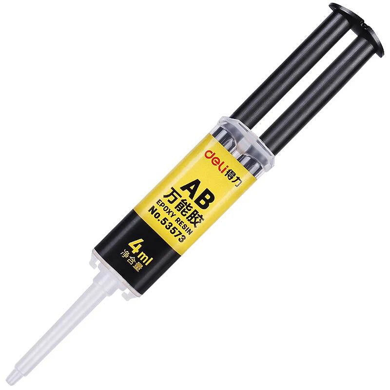 Deli-Epoxy Resin AB Glue, 2 Minutes Curing, Super Liquid Glue for Glass Metal Rubber, Waterproof, Strong Adhesive, 53573, 4ml, 1
