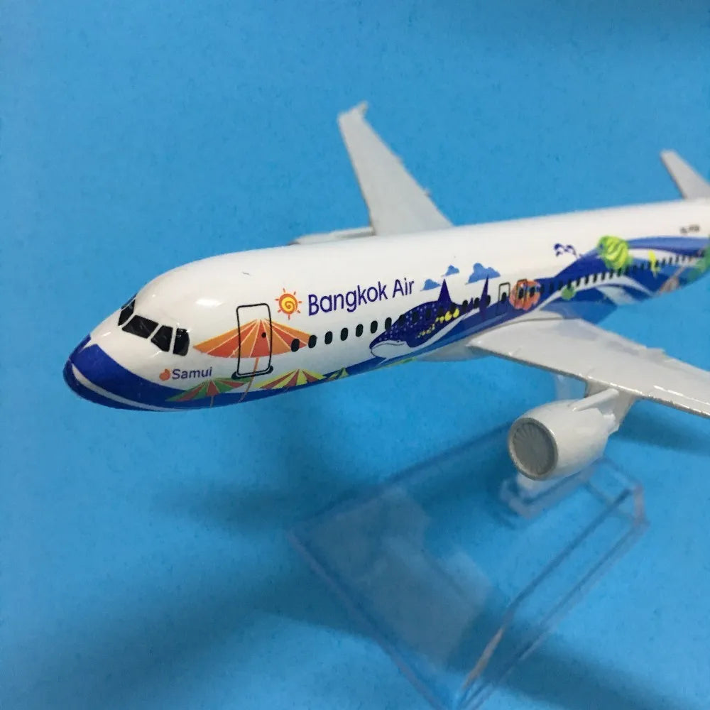 JASON TUTU 16cm Thai Bangkok Air Airbus 320  Airplane Model Airplane Diecast Metal 1/400 Scale Planes
