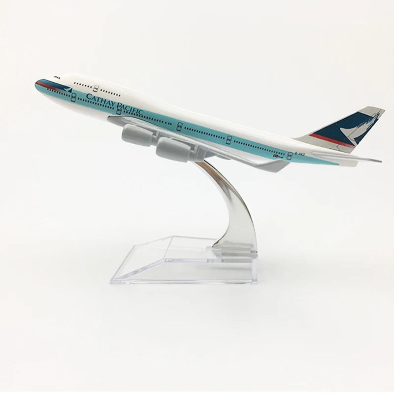 JASON TUTU 16cm Hong Kong Cathay Pacific Boeing 747 Aircraft Model Planel Airplane Diecast Metal 1/400 Scale Planes