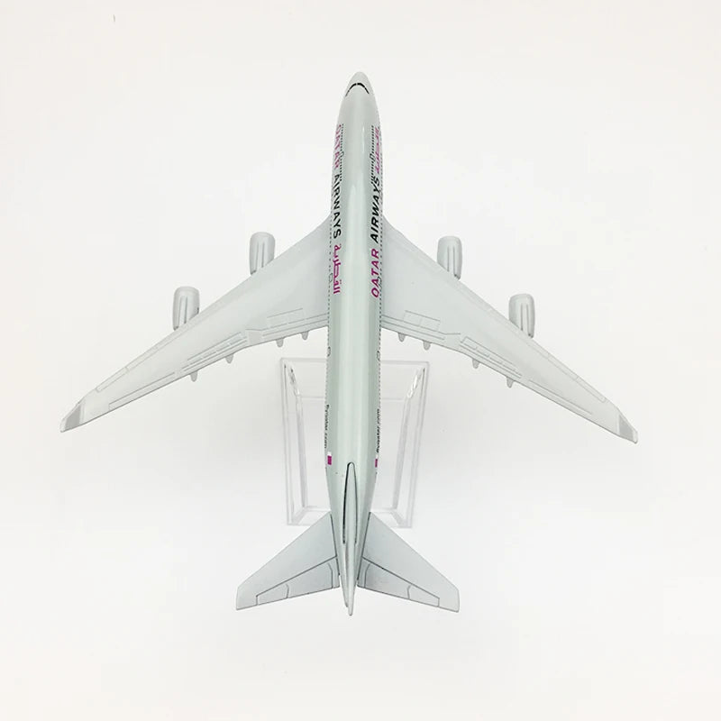 JASON TUTU 16cm Qatar Airways Aeroplane Model Boeing 747 Aircraft Model Planel Airplane Diecast Metal 1/400 Scale Planes