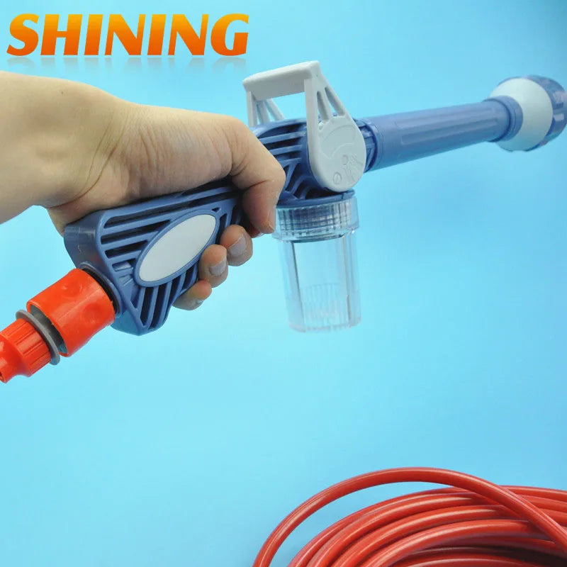 Blue Garden Sprayer Car Washing Washer Plastic Garden Hose Pipe Connector Function Ez Jet Water Cannon 8 In 1 Turbo Spray Gun