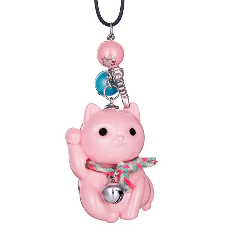 Car Pendant Acrylic luncky Fortune Cat Automobile Decoration Charm Auto Interior Rear View Mirror Hanging Ornament Gifts Styling