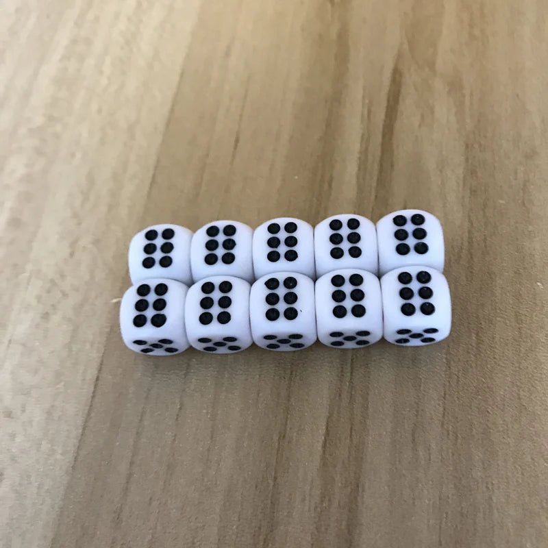 Small 10Pcs/Lot 10mm Dice Acrylic White Dice Fillet Red and Black Points Clubs KTV Dedicated Entertainment Dice Set Yernea
