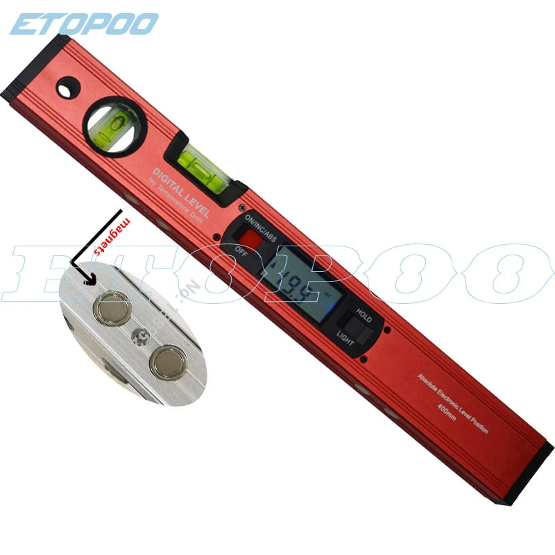 400mm Digital Spirit Level Bubble Magnetic Electric Level 360 Degree Angle Finder Protractor Inclinometer Horizontal Scale Ruler