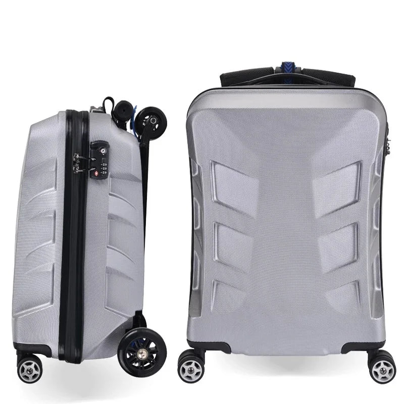 Fashion Originality Skateboard Luggage Bag Men Women Riding Suitcase On Wheels Scooter Carry on Travel Luggage Trolley Valise