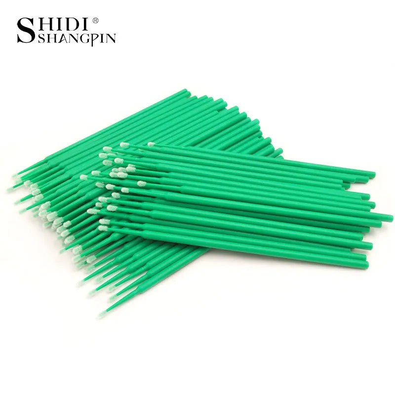 100 Pcs/Bag Durable Micro Cleaner Eyelash Extension Makeup Brushes Individual Applicators Mascara Removing Tools Swabs