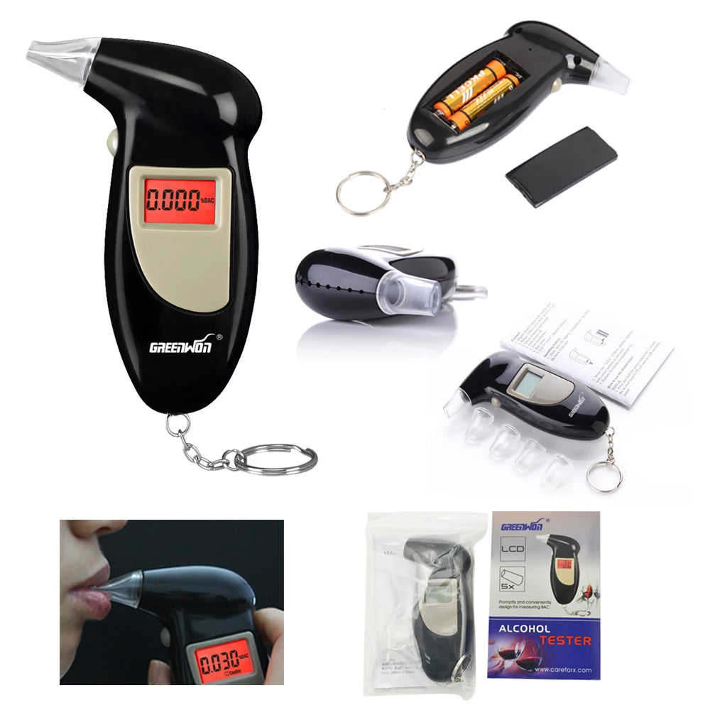 GREENWON Professional Digital Breath Alcohol Tester Detector Meter Breathalyzer Portable Key Chain