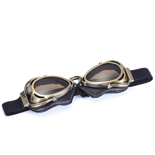 BJMOTO Motorcycle Helmet Steampunk Glasses Flying Goggles Vintage Pilot Biker Eyewear Goggle