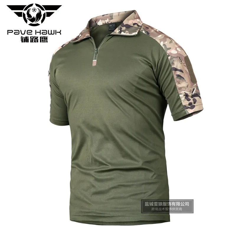 Short Sleeve Tactical Shirt Men Women Camouflage Hunting and Fishing Male Sport Tops Outdoor Camping Clothes Quick Drying Summer