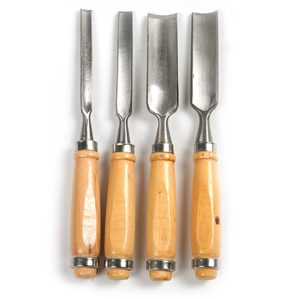 4pcs Carving Chisel Wood Chisels Set Professional Woodworking Gouge Curved Chisel for Carpentry Sculpture Carve Craft Chisel