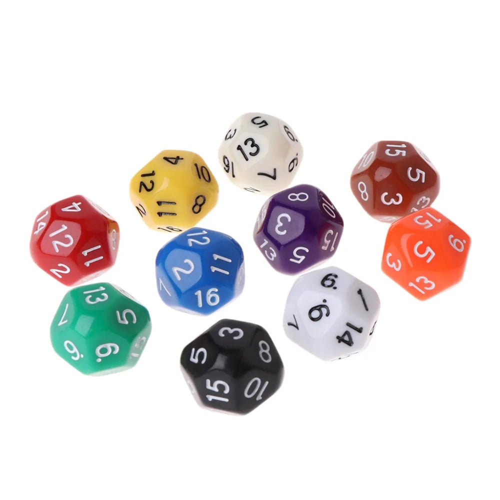 10pcs 16 Sided Dice D16 Polyhedral Dices For  Table Games