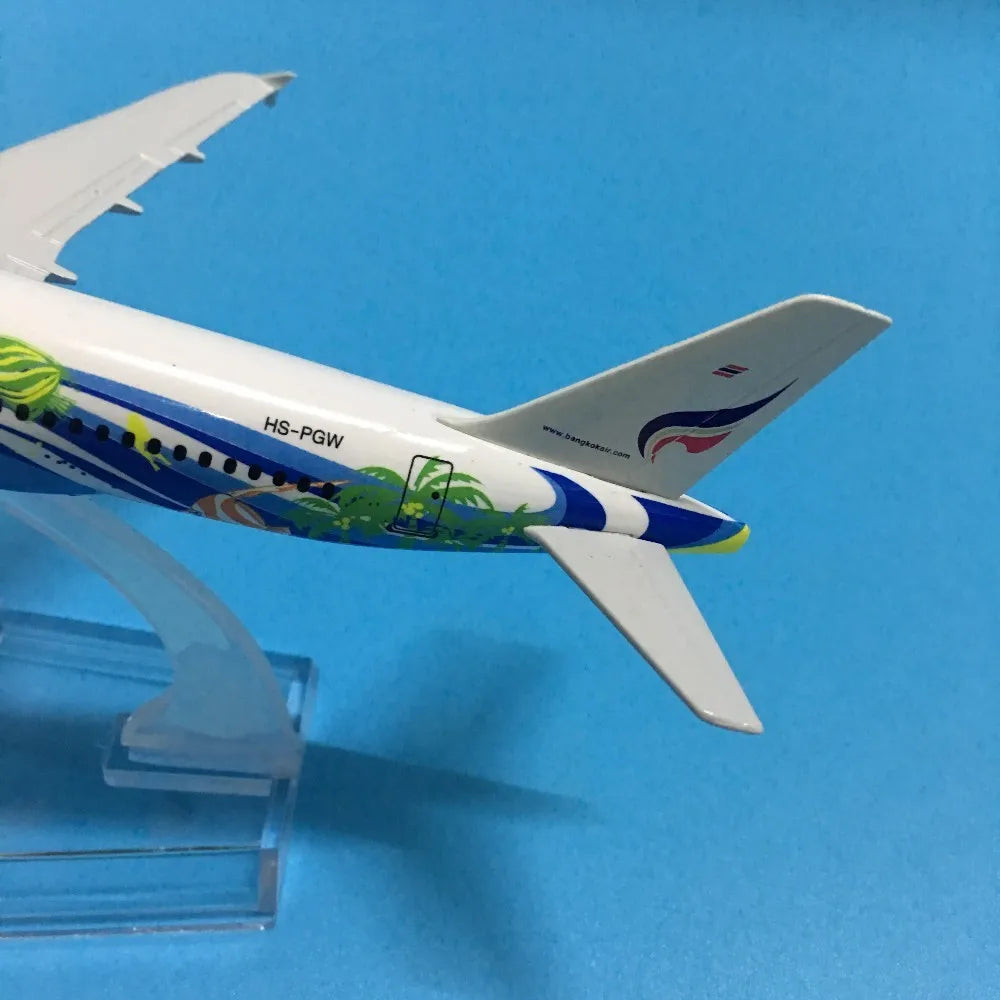 JASON TUTU 16cm Thai Bangkok Air Airbus 320  Airplane Model Airplane Diecast Metal 1/400 Scale Planes