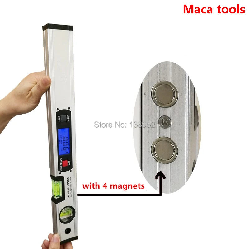 400mm Digital Spirit Level Bubble Magnetic Electric Level 360 Degree Angle Finder Protractor Inclinometer Horizontal Scale Ruler