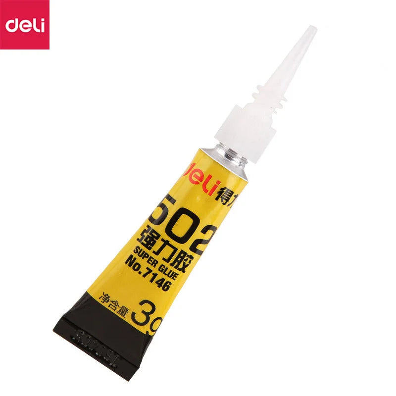 8PCS/CARD Deli 7146 3g Super Glue 502 Fast Dry Glue Strong Glue Suitable Wood Plastic Metal Rubber Eramics Materials