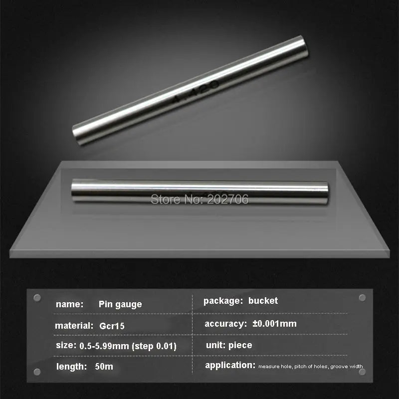 1pcs 0.1-0.49mm 0.5-5.99mm 6-9.99mm 20.0mm Cylindrical Pin Gauge Smooth Plug Gauge Hole Gauge Handle Step Pin Gage Holder Tools