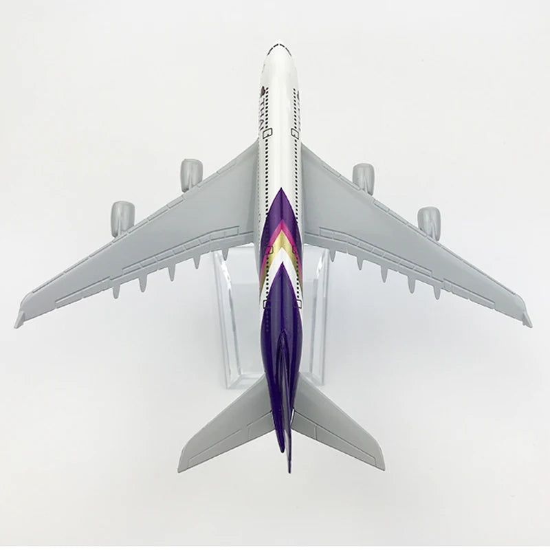 JASON TUTU 16cm Thai Airways Airbus A380 Airways Airplane Model Plane Diecast Metal 1/400 Scale Planes