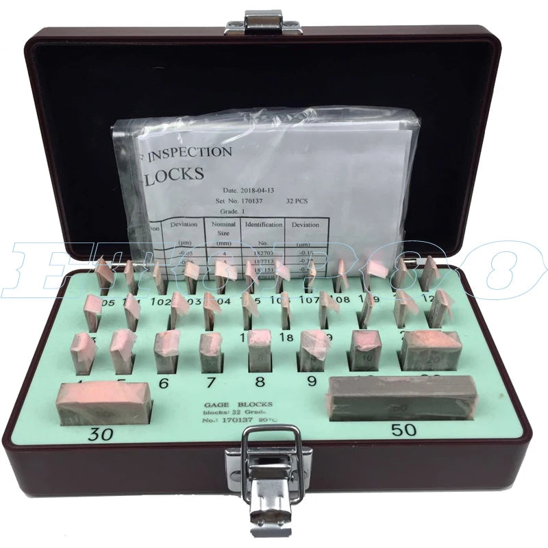 32Pcs/Set 1.005-30mm Block Gauge Caliper Block Gauge Inspection Block Gauge Measurement Instruments