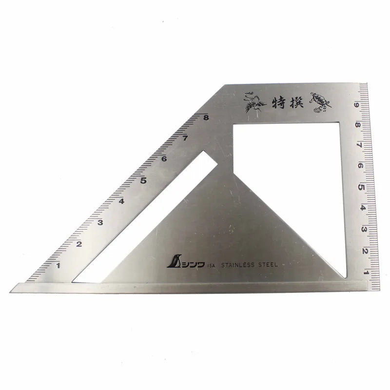 SHINWA Multi-Function Woodworking Square 45 Degree 90 Degree Line Angle Ruler Stop Type Regulation Gauges