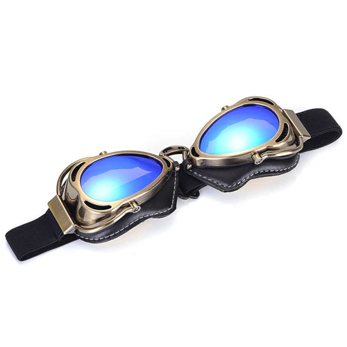 BJMOTO Motorcycle Helmet Steampunk Glasses Flying Goggles Vintage Pilot Biker Eyewear Goggle