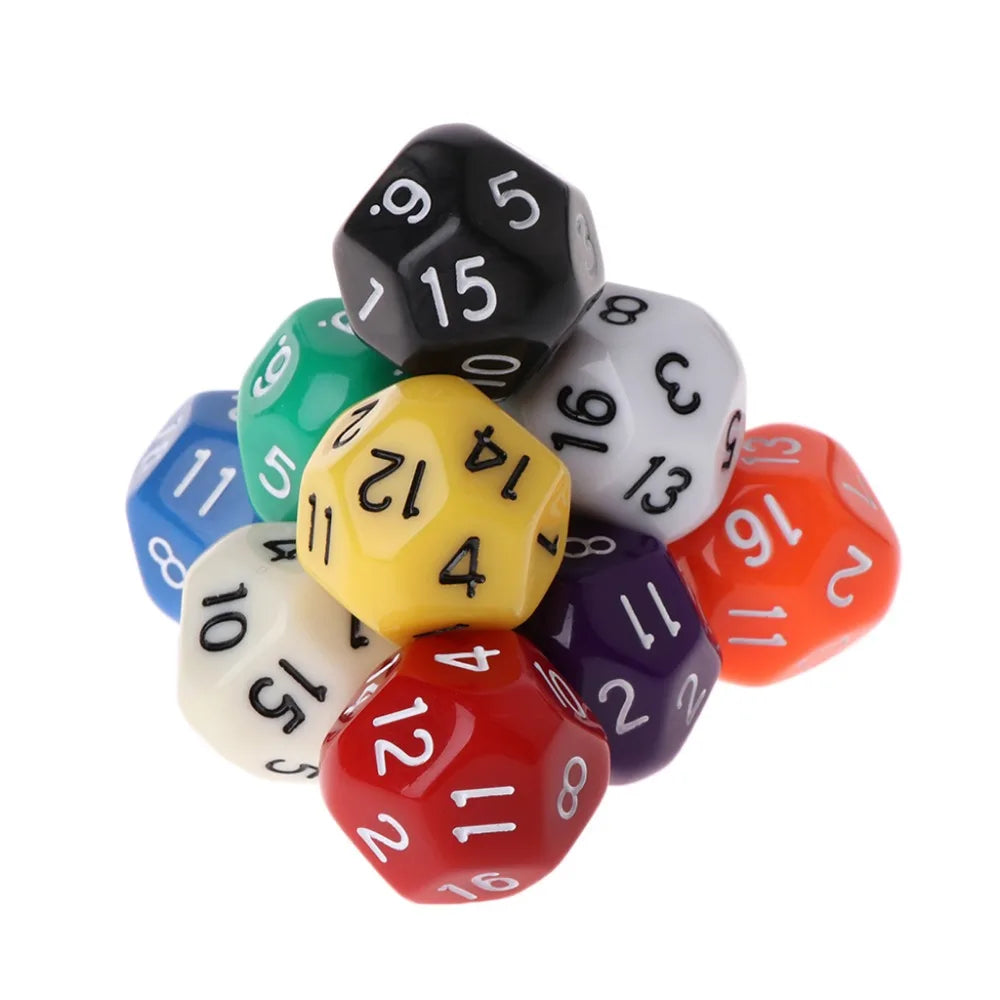 10pcs 16 Sided Dice D16 Polyhedral Dices For  Table Games