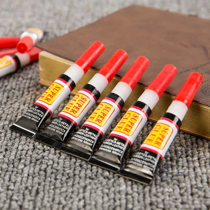 5pcs Liquid Super Glue 502 Leather Wood Rubber Metal Glass Instant Strong Bond Cyanoacrylate Adhesive Stationery Store Nail Gel