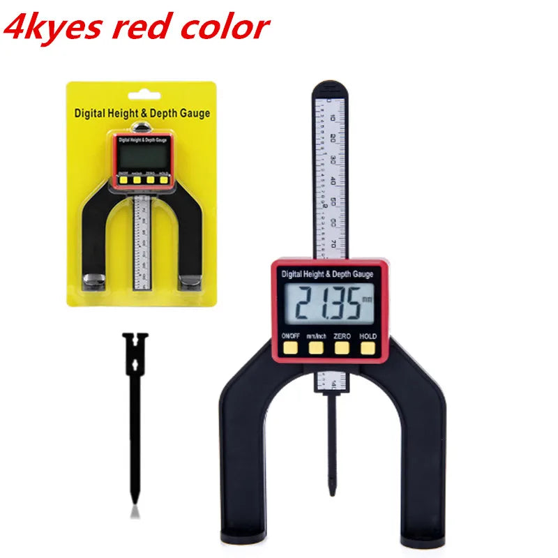 0-80mm Digital Height & Depth Gauge LCD Height Gauges Calipers With Magnetic Feet For Router Tables Woodworking Measuring Tools