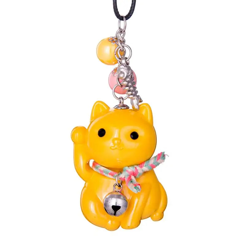 Car Pendant Acrylic luncky Fortune Cat Automobile Decoration Charm Auto Interior Rear View Mirror Hanging Ornament Gifts Styling