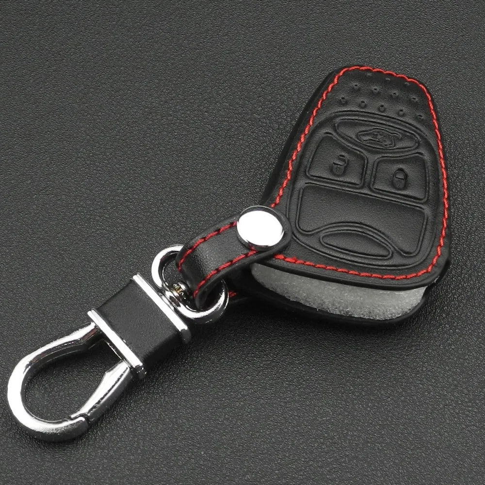 jingyuqin Remote 3 Buttons Car key Leather Case Fob Cover For Chrysler Jeep Dodge Ram Caliber Nitro Patriot Pacifica Liberty