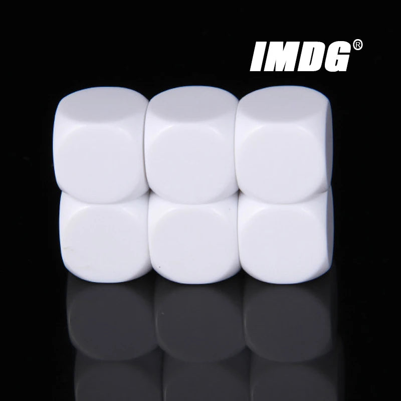 6pcs/pack New Acrylic 30mm White Blank Dice Teaching Props Game Accessories Mathematical Tools Rounded Corner