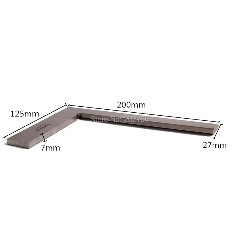 Stainless Steel 200*125mm Angle Square 90 Degree Angle Blade Ruler Gauge Try Square Ruler Measuring Tool