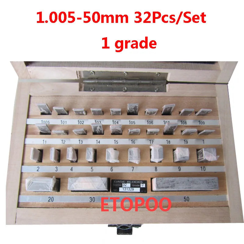 32Pcs/Set 1.005-30mm Block Gauge Caliper Block Gauge Inspection Block Gauge Measurement Instruments
