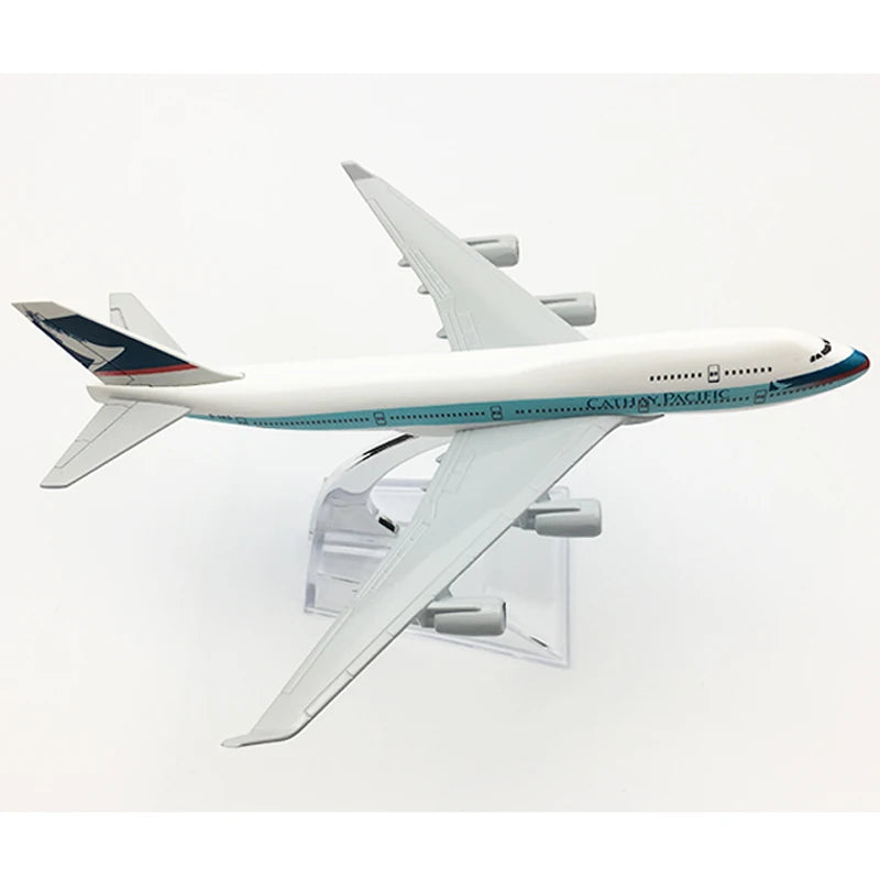 JASON TUTU 16cm Hong Kong Cathay Pacific Boeing 747 Aircraft Model Planel Airplane Diecast Metal 1/400 Scale Planes