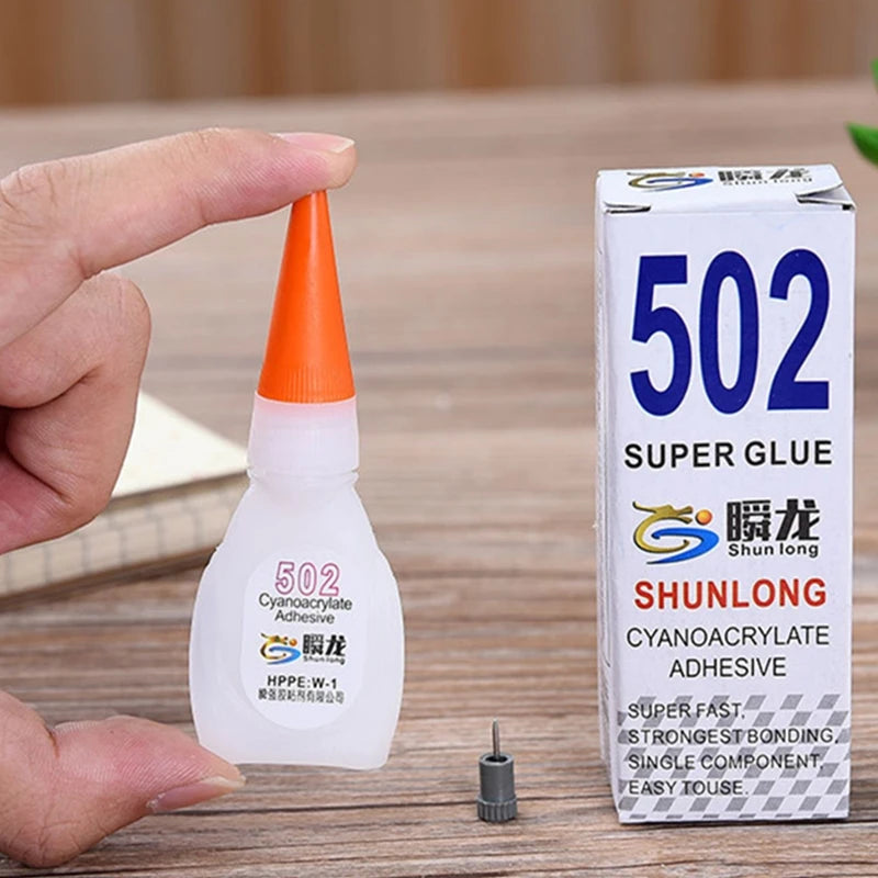 1pc 502 Super Liquid Glue Instant Quick-Drying Adhesive Strong Bond Leather Rubber Wood Metal Glass Toys Home Office Supplies