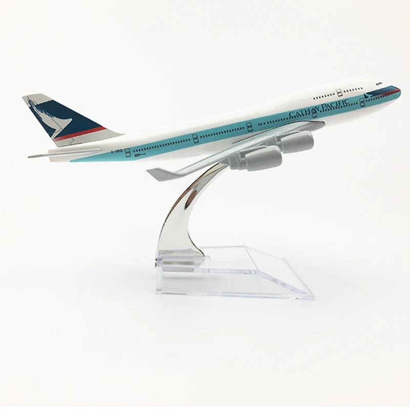 JASON TUTU 16cm Hong Kong Cathay Pacific Boeing 747 Aircraft Model Planel Airplane Diecast Metal 1/400 Scale Planes